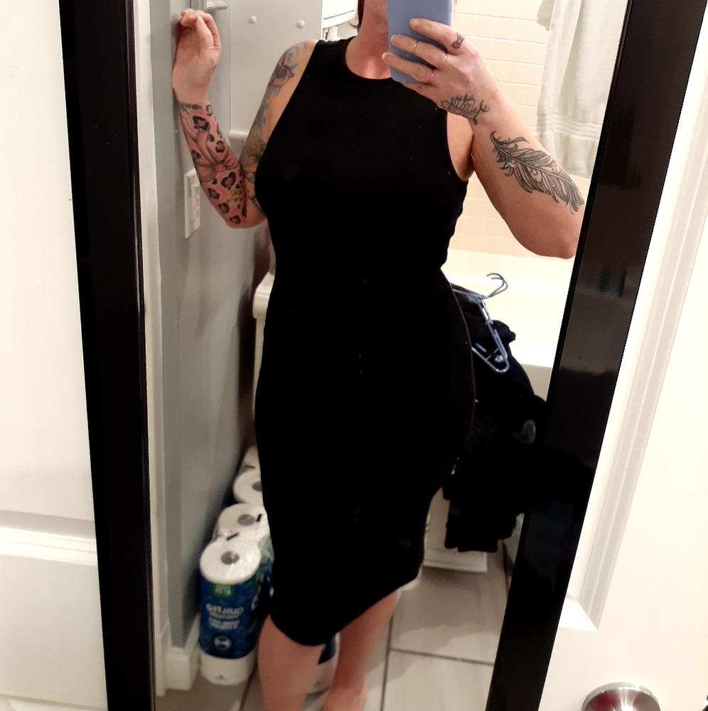 Very sexy black midi dress